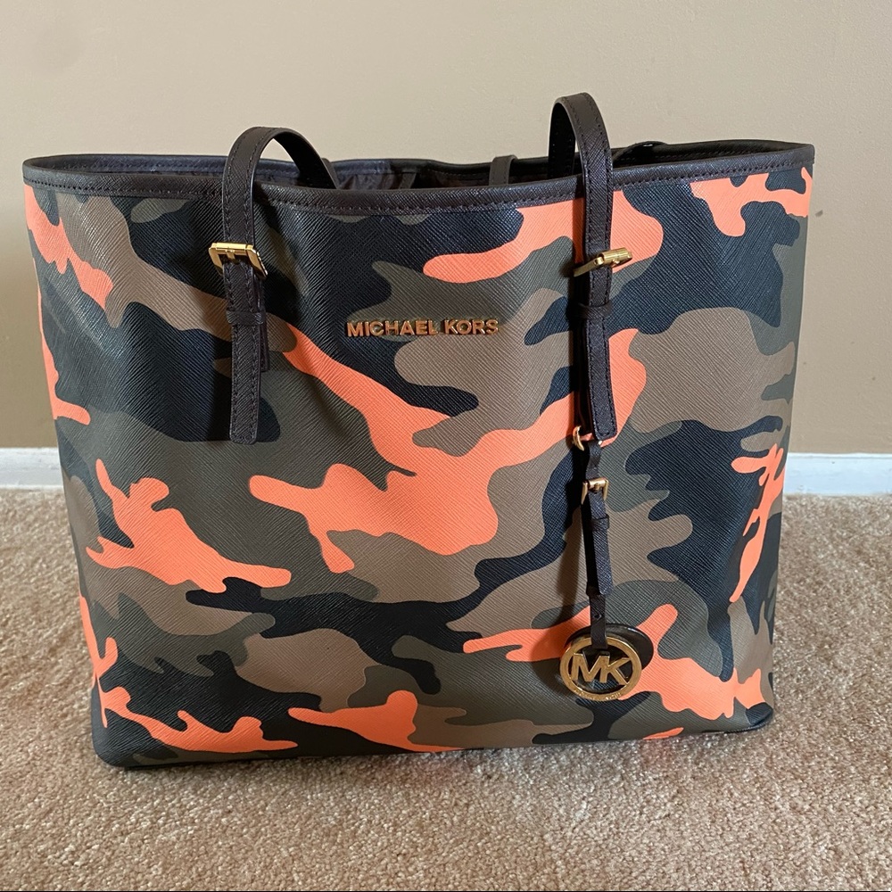 Michael Kors Orange Camouflage Tote
